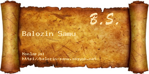 Balozin Samu névjegykártya